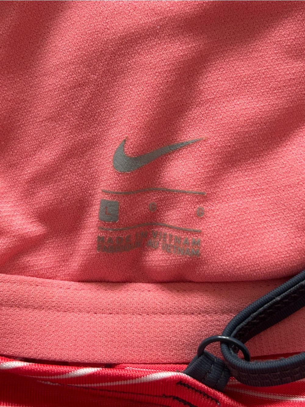 Nike Red and White Striped Racerback Tank with Navy Blue Trim - Picture 3 of 3